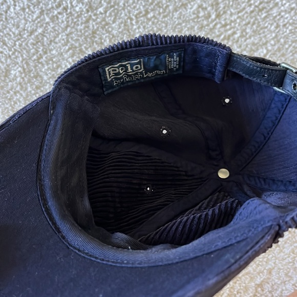 Navy Corduroy Polo Ralph Lauren Baseball Hat EUC - Picture 3 of 3
